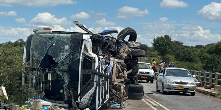 Bus overturns on Munyati River Bridge