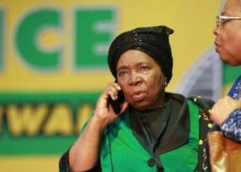 Nkosazana Dlamini-Zuma adjourns from the South African parliament