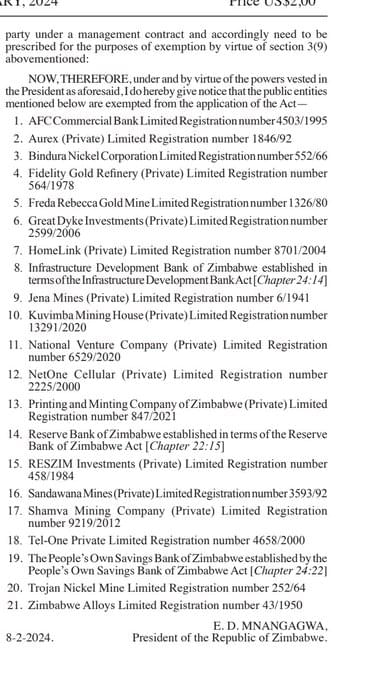 Mnangagwa Gazettes General Notice 164B Of 2024 News Report Zimbabwe   GF0D4wNXMAAIK3F 