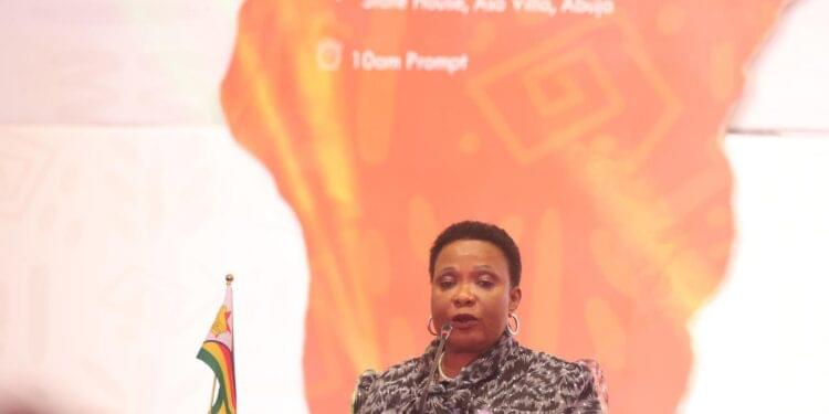 Dr. Auxillia Mnangagwa congratulates the First Lady of Nigeria
