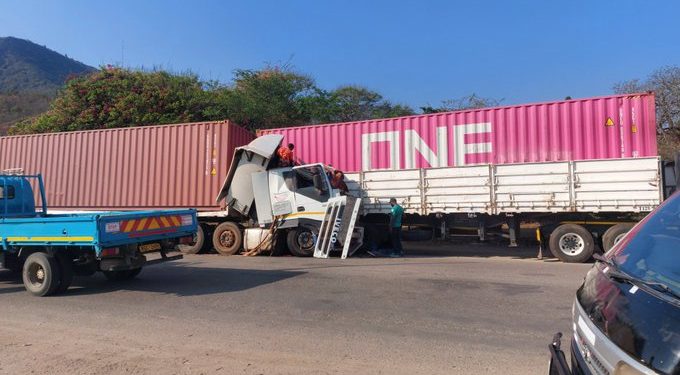 Two haulage trucks collide on Christmas Pass