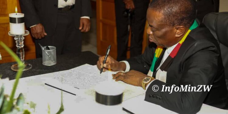 Mnangagwa signs book of cond0lences for late former Namibian President