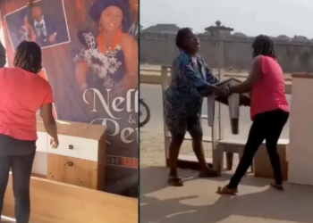 VIDEO: Divorcee sh0cked after finding her wedding banner on shop walls